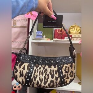 DOLCE AND GABBANA Leopard Crystal Bag